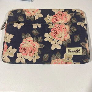 Canvaslife White Rose Laptop Sleeve 15x11”
